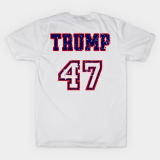 Distressed Trump 47 Republican Proud Conservative, Patriotic America First Trump 2024 Supporter T-Shirt